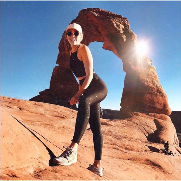 Carbon38 Nova Star Print Leggings Ruched Waistband black gray - Picture 4 of 12